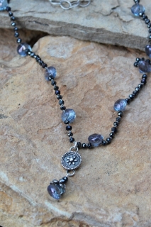 Sterling, Topaz & Spinel Necklace