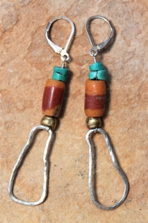 Sterling African Bead Earrings