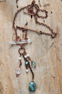 Raw Quartz Copper Necklace