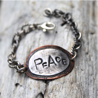 Peace Bracelet- Sterling & Copper