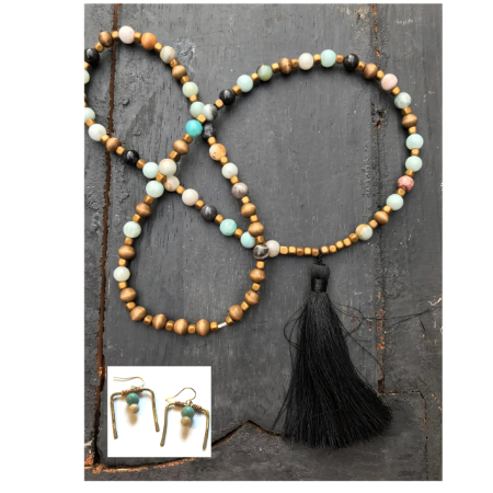 Earthy Chic Tassel Necklace Set