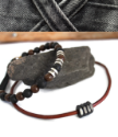 mens beaded bracelet  leather necklace