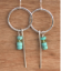 sterling hoop turquoise earrings on wood