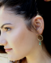 sterling hoop turquoise on model profile