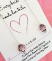 Antique pink swarovski crystal bridesmaids earrings