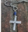 blue gemstone hammered silver cross necklace