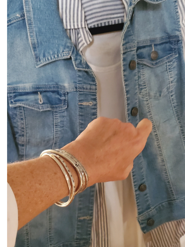 sterling cuffs on arm