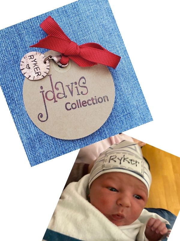 persoanlized copper charm and baby boy