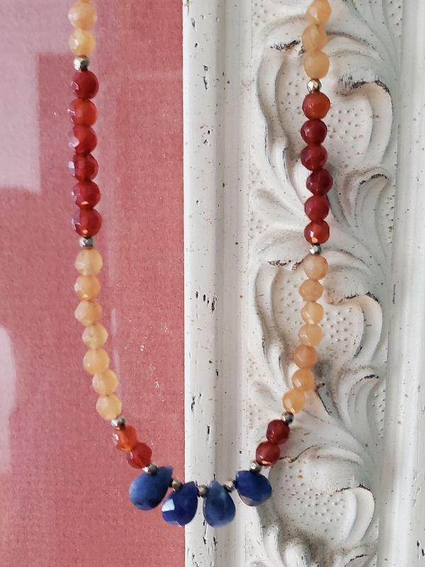 sunset colored gemstone necklace