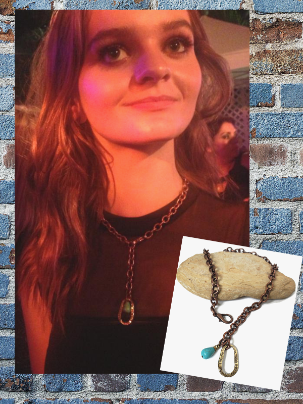 Chunky copper, brass, turquoise handcrafted necklace