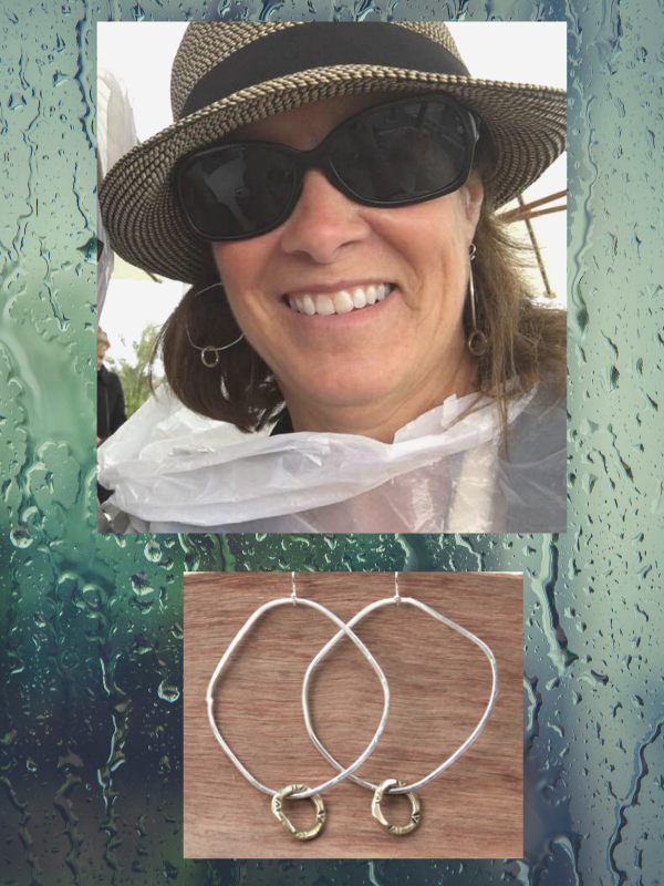 rainy day girl with big earrings