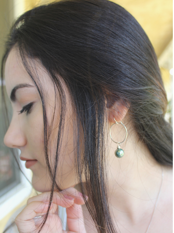 pearl hoop earrings for chic style